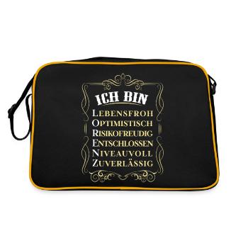 Für den besten Menschen - Ich bin Lorenz - Retro Tasche - Schwarz/Gold - Hinten