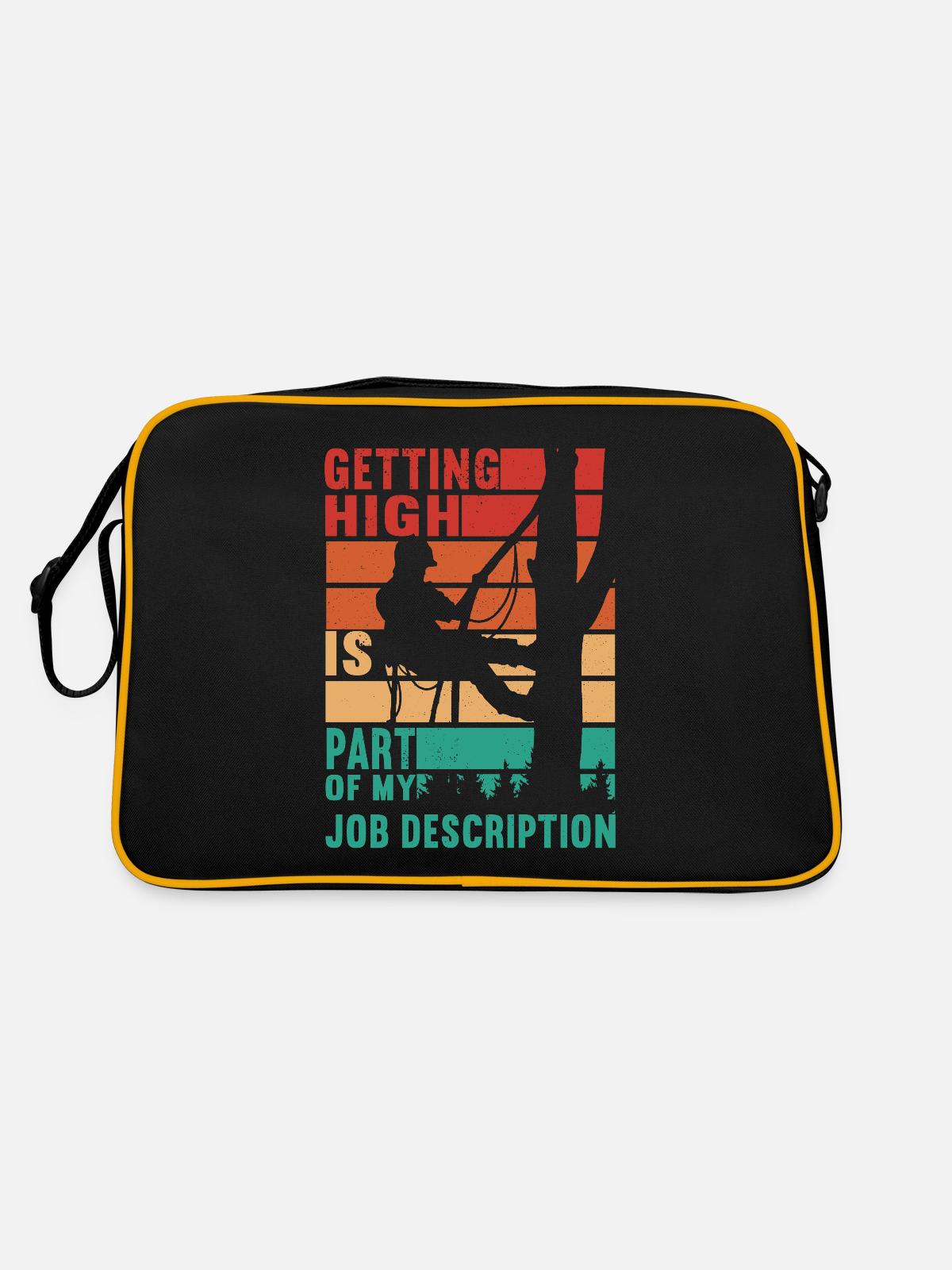 Arborist Baumpfleger - Retro Tasche - Schwarz/Gold - Hinten