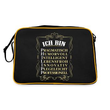 Für den besten Menschen - Ich bin Philipp - Retro Tasche - Schwarz/Gold - Hinten