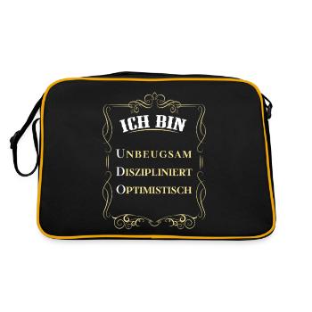 Für den besten Menschen - Ich bin Udo - Retro Tasche - Schwarz/Gold - Hinten