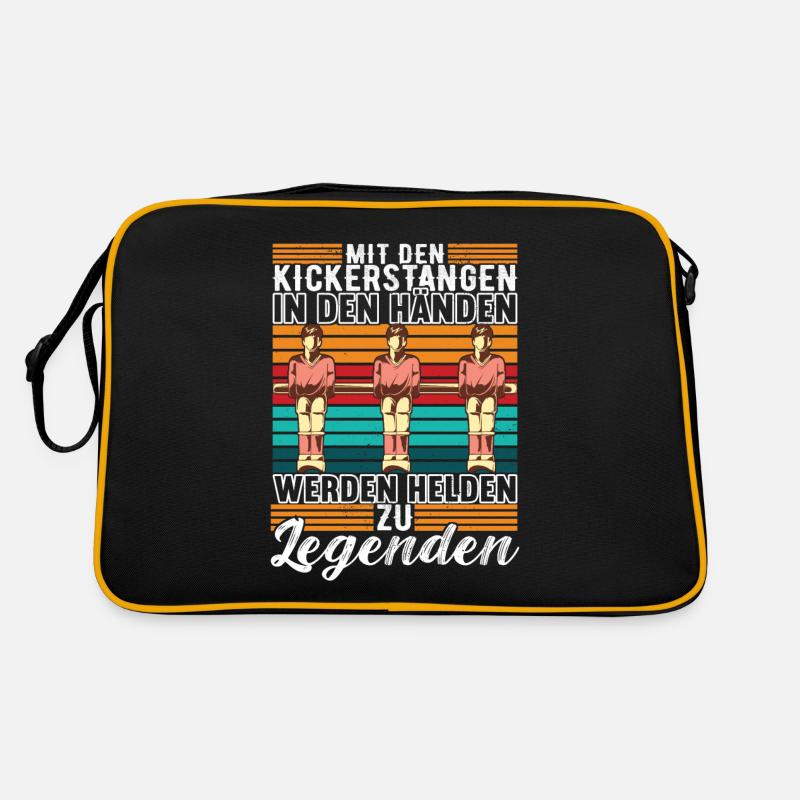 Tischfußball Tischkicker - Retro Tasche - Schwarz/Gold