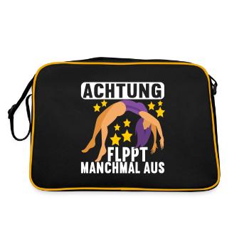 Turnen Turner - Retro Tasche - Schwarz/Gold - Hinten