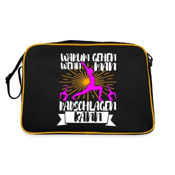 Turnen Turner - Retro Tasche - Schwarz/Gold - Hinten