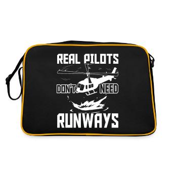 Helicopter Pilot - Retro Tasche - Schwarz/Gold - Hinten