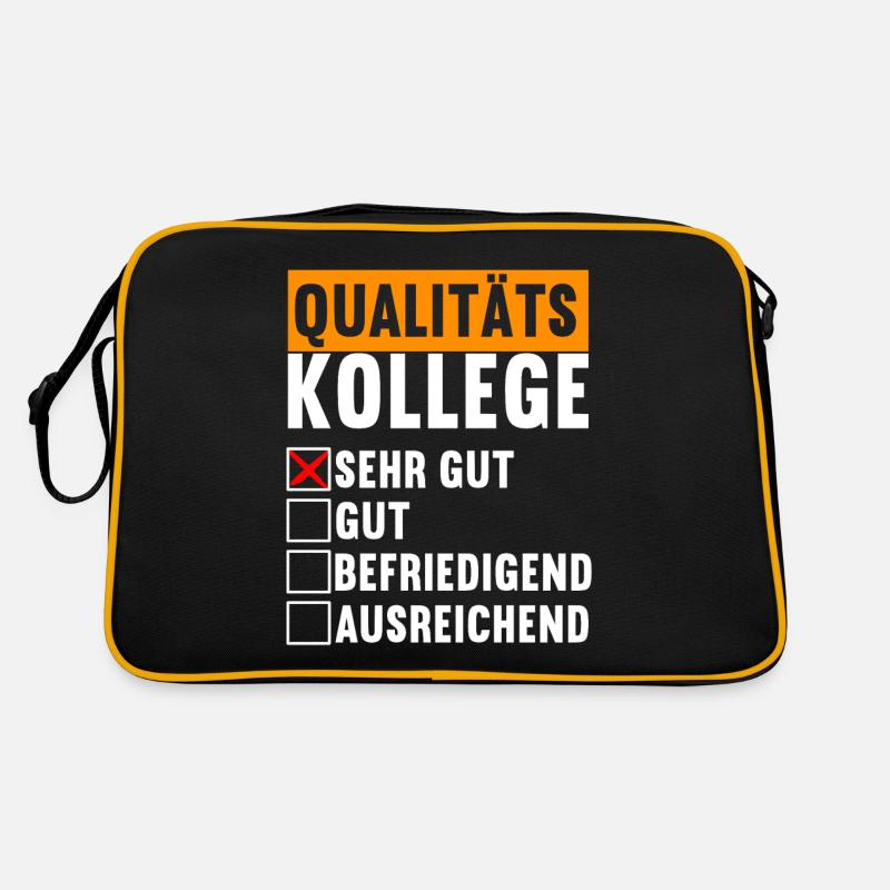 Abschiedsgeschenk Jobwechsel Kollege - Retro Tasche - Schwarz/Gold