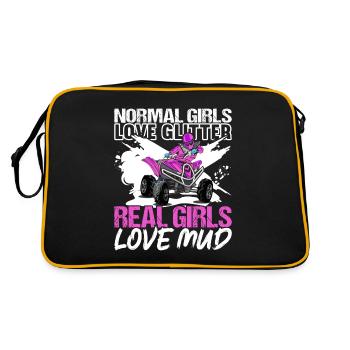 Quad Bike Quadfahrer - Retro Tasche - Schwarz/Gold - Hinten