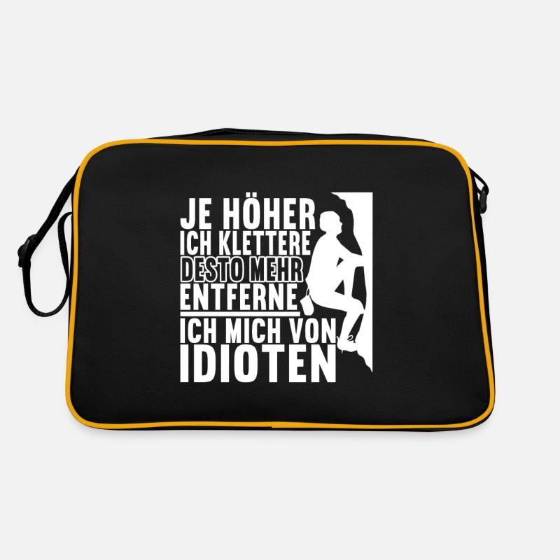 Klettern Kletterer - Retro Tasche - Schwarz/Gold