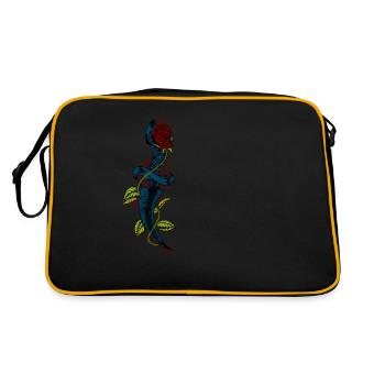 Vintage bloody dagger with rose - Retro Bag - black/gold - Back