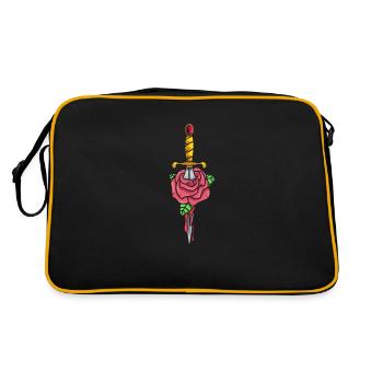 Gothic Dagger with Rose - Retro Bag - black/gold - Back