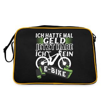 E Bike E MTB Elektrofrahrad - Retro Tasche - Schwarz/Gold - Hinten