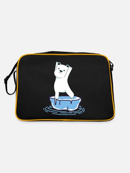 Yoga Polar Bear - Retro Bag - black/gold - Back