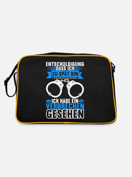 Polizei Polizist - Retro Tasche - Schwarz/Gold