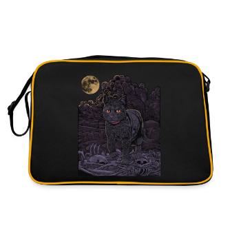 Gothic Cat - Black Cat in the Cemetery - Retro Bag - black/gold - Back