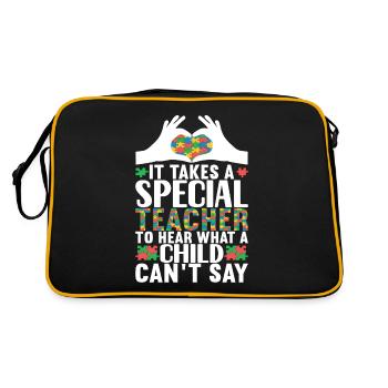 Autistic Autism Teacher Autistic - Retro Bag - black/gold - Back