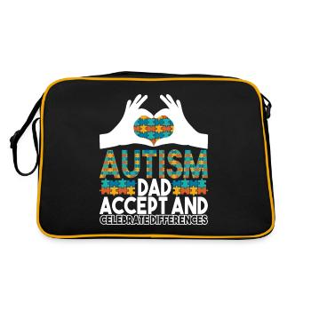 Autistic Autism Papa Autistic - Retro Bag - black/gold - Back