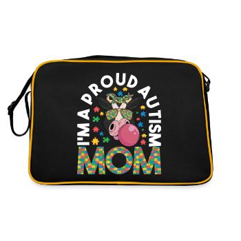 Autistic Autism Mother Autistic - Retro Bag - black/gold - Back