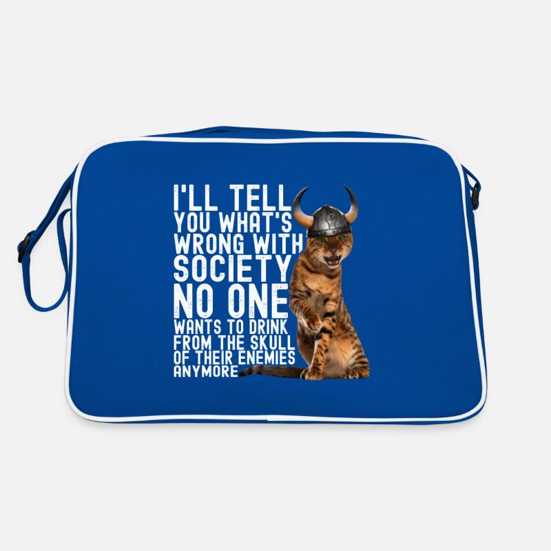 Wikinger Katze Retro Tasche