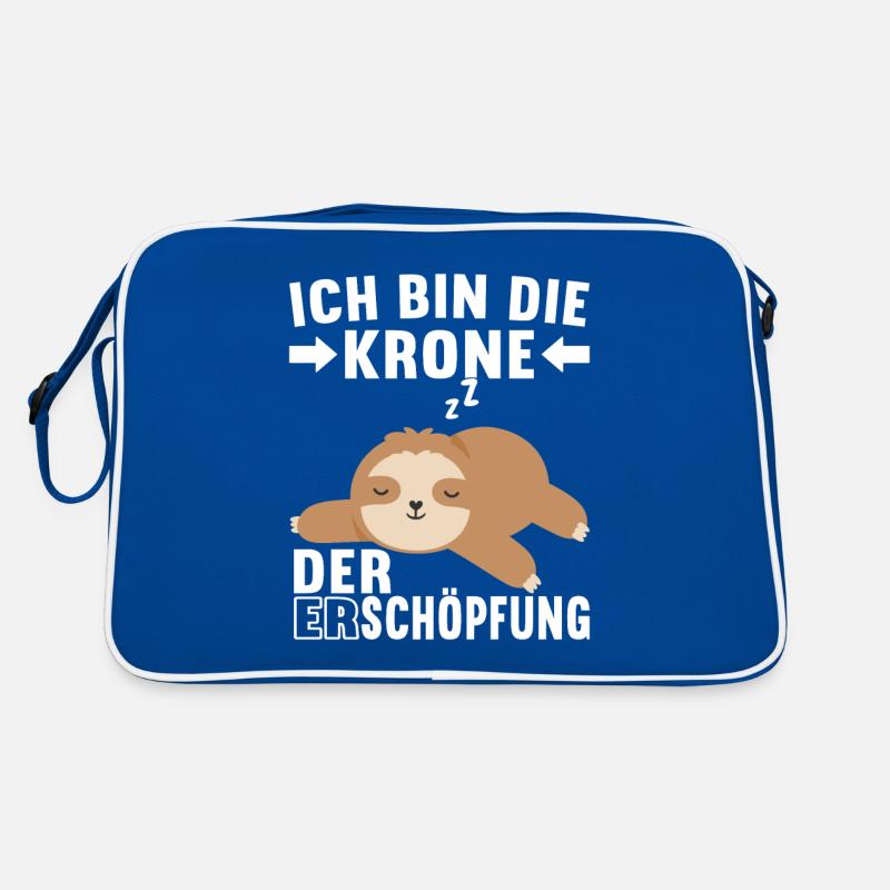 Faultier Spruch Müdigkeit Retro Tasche