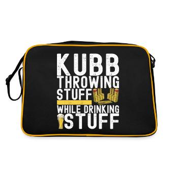 Kubb Wikinger Schach - Retro Tasche - Schwarz/Gold - Hinten