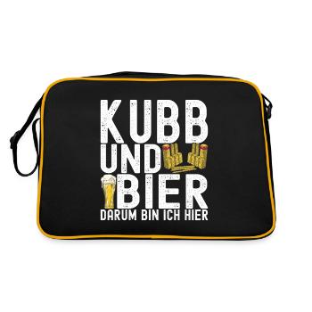 Kubb Wikinger Schach - Retro Tasche - Schwarz/Gold - Hinten