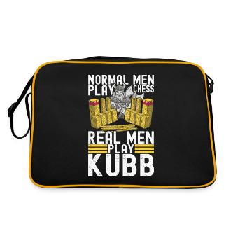 Kubb Wikinger Schach - Retro Tasche - Schwarz/Gold - Hinten