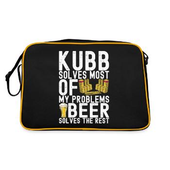 Kubb Wikinger Schach - Retro Tasche - Schwarz/Gold - Hinten