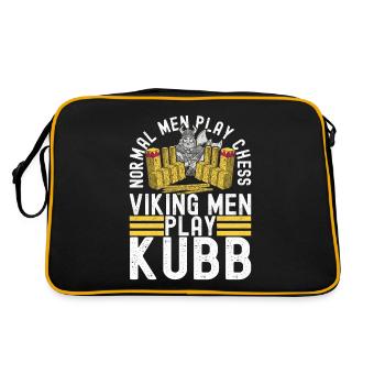 Kubb Wikinger Schach - Retro Tasche - Schwarz/Gold - Hinten