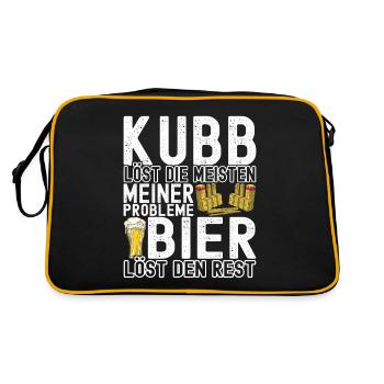 Kubb Wikinger Schach - Retro Tasche - Schwarz/Gold - Hinten