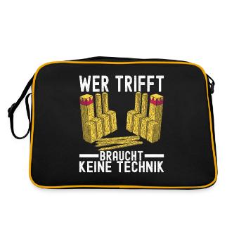 Kubb Wikinger Schach - Retro Tasche - Schwarz/Gold - Hinten