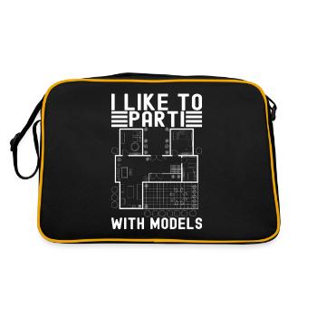 Architekt Architektur - Retro Tasche - Schwarz/Gold - Hinten