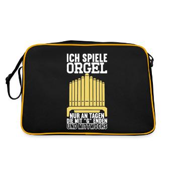 Orgel Organist - Retro Tasche - Schwarz/Gold - Hinten