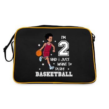 Junge spielt Basketball - Ich bin 2 - Retro Tasche - Schwarz/Gold - Hinten