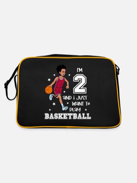 Boy plays basketball - I'm 2 - Retro Bag - black/gold - Back