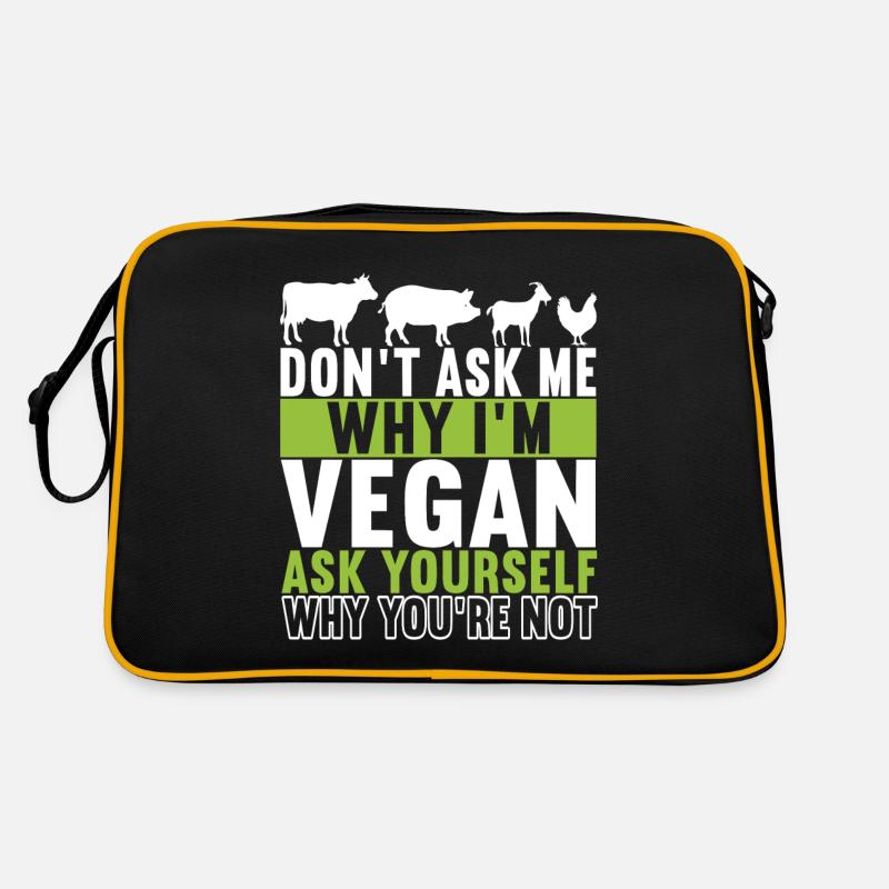 Vegan Vegetarier Retro Tasche