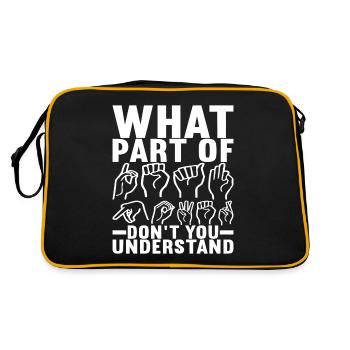 Taub Taubstumm Deaf - Retro Tasche - Schwarz/Gold - Hinten