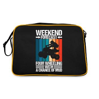 Quad Bike Quadfahrer - Retro Tasche - Schwarz/Gold - Hinten