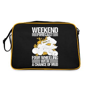 Quad Bike Quadfahrer - Retro Tasche - Schwarz/Gold - Hinten