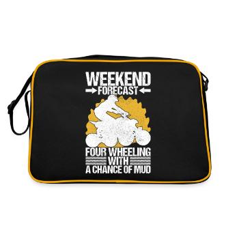 Quad Bike Quadfahrer - Retro Tasche - Schwarz/Gold - Hinten