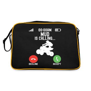 Quad Bike Quadfahrer - Retro Tasche - Schwarz/Gold - Hinten