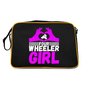 Quad Bike Quadfahrer - Retro Tasche - Schwarz/Gold - Hinten