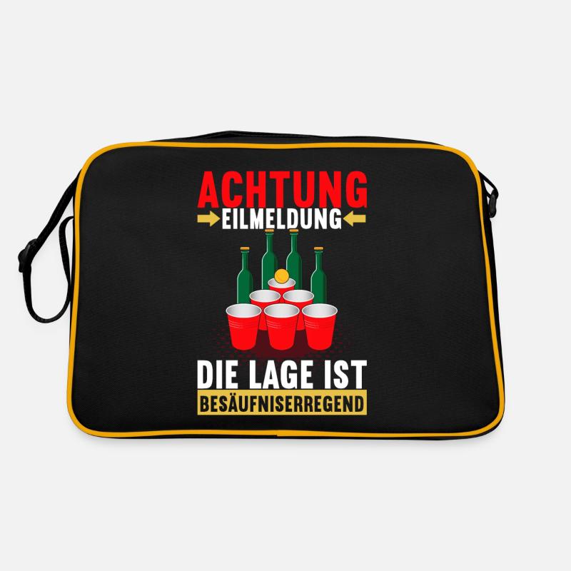 Saufen Alkohol Bier Retro Tasche
