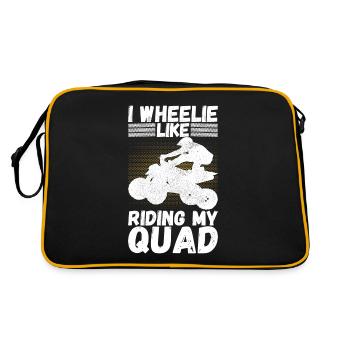 Quad Bike Quadfahrer - Retro Tasche - Schwarz/Gold - Hinten