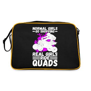 Quad Bike Quadfahrer - Retro Tasche - Schwarz/Gold - Hinten