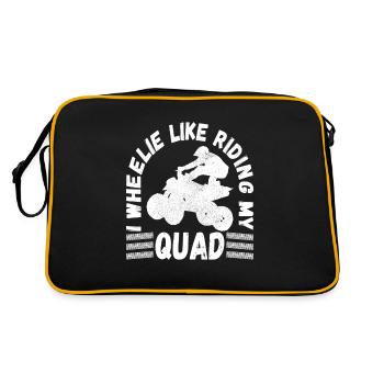 Quad Bike Quadfahrer - Retro Tasche - Schwarz/Gold - Hinten