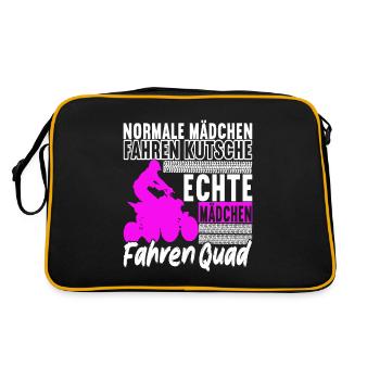 Quad Bike Quadfahrer - Retro Tasche - Schwarz/Gold - Hinten