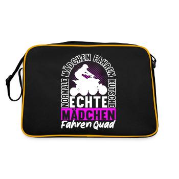 Quad Bike Quadfahrer - Retro Tasche - Schwarz/Gold - Hinten