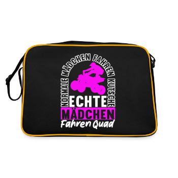 Quad Bike Quadfahrer - Retro Tasche - Schwarz/Gold - Hinten