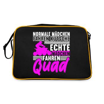 Quad Bike Quadfahrer - Retro Tasche - Schwarz/Gold - Hinten