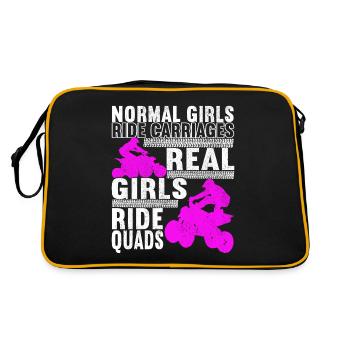 Quad Bike Quadfahrer - Retro Tasche - Schwarz/Gold - Hinten