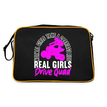 Quad Bike Quadfahrer - Retro Tasche - Schwarz/Gold - Hinten
